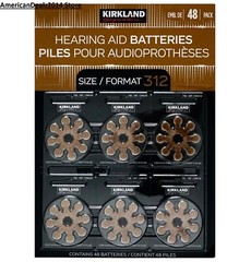 48 ct Kirkland Signature Hearing Aid Batteries #312 Zinc Air Long Lasting NEW!