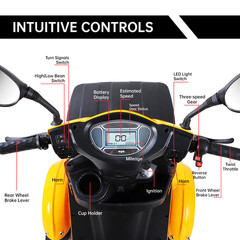 800W 4-Wheel Power Mobility Scooter Heavy Duty All-Terrain Electric Scooter