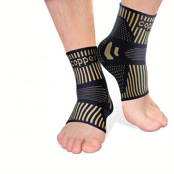 Copper Ankle Brace Compression Sleeve Support for Foot Pain ankle Sprain Relief