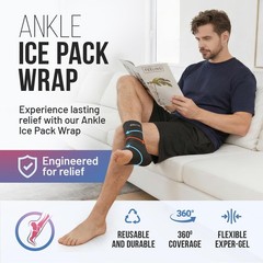 Ankle Compression Sleeve Achilles Tendonitis Ice Pack Wrap Foot Brace Support