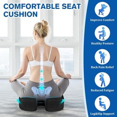 Large Anti-Slip Seat Cushion with Removable Cover – Perfect for Office & Car