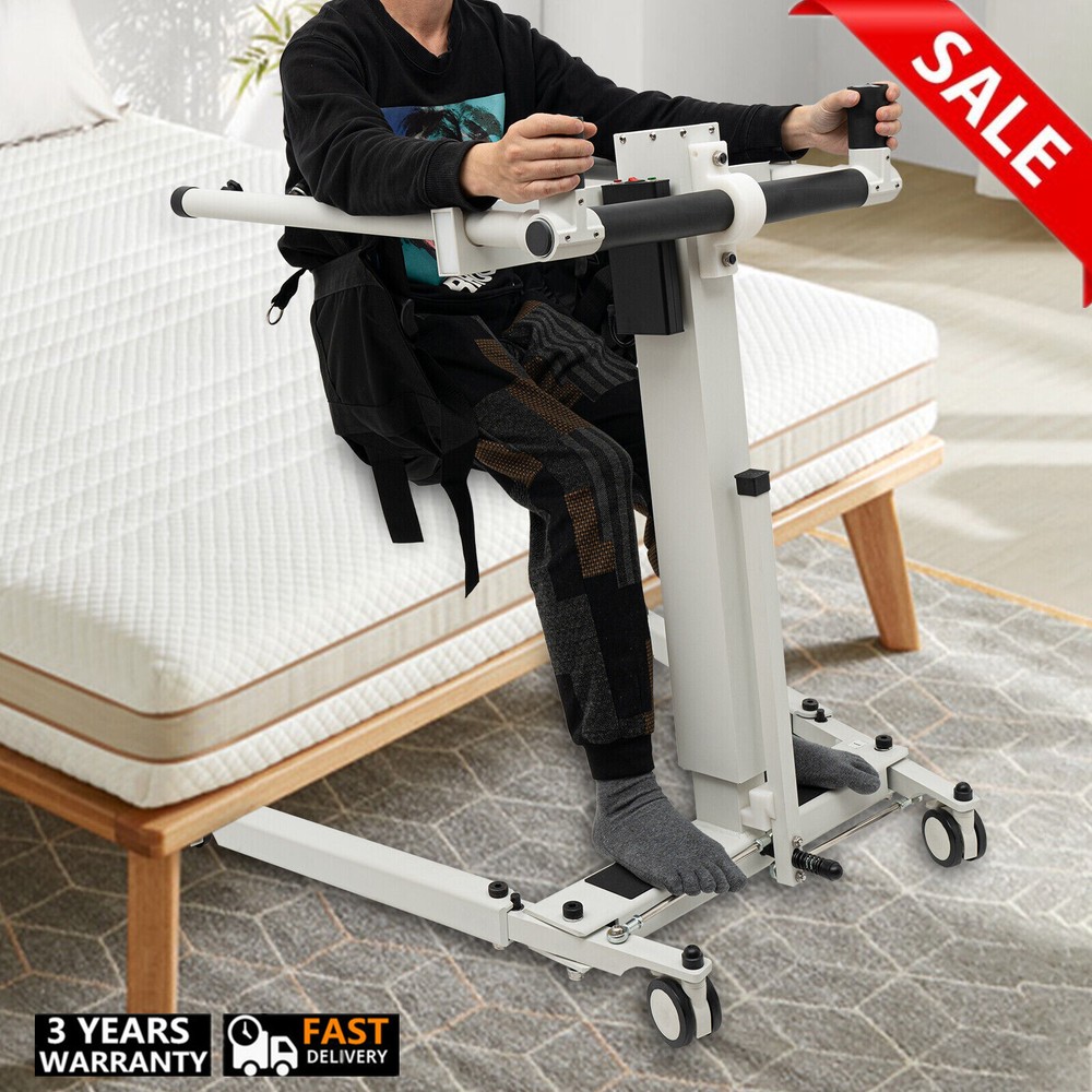 Electric Lift Wheelchair Max 130kg Height & Angle Adjustable Foldable Wheelchair
