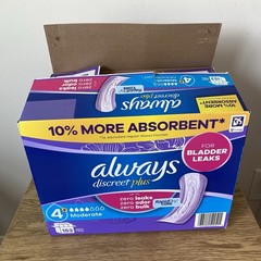 Always Discreet Plus for Bladder Leaks Size 4 Moderate