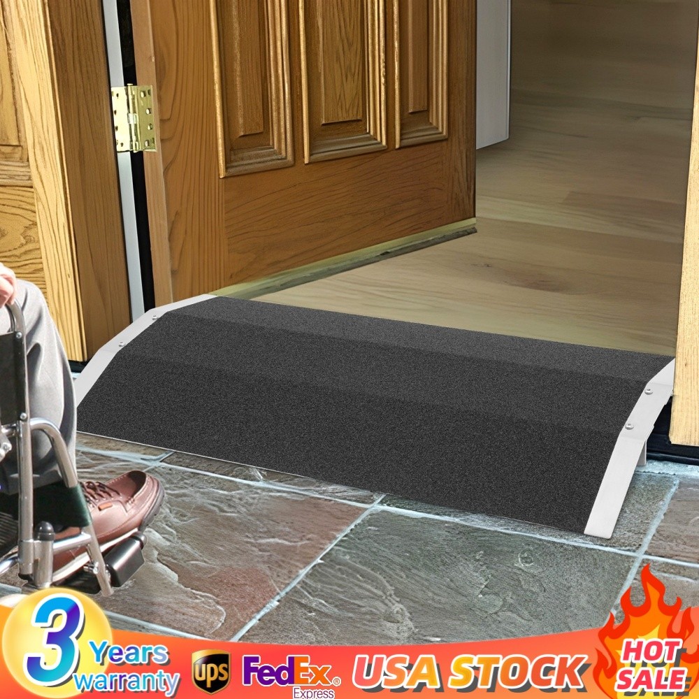 80×40 cm Wheelchair Ramp Door Threshold Aluminium Alloy Safety Non-Slip Ramp
