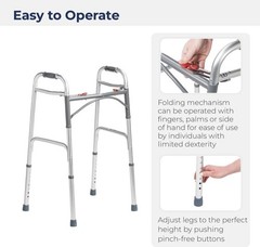 Drive Deluxe Folding Walker 2 Button 10200-1