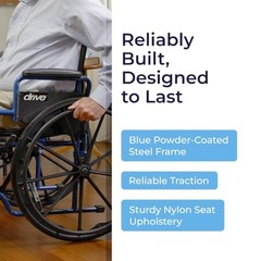 Wheelchair for Seniors and Disabled, Mobility Aid, 18-Inch Seat, Lightweight