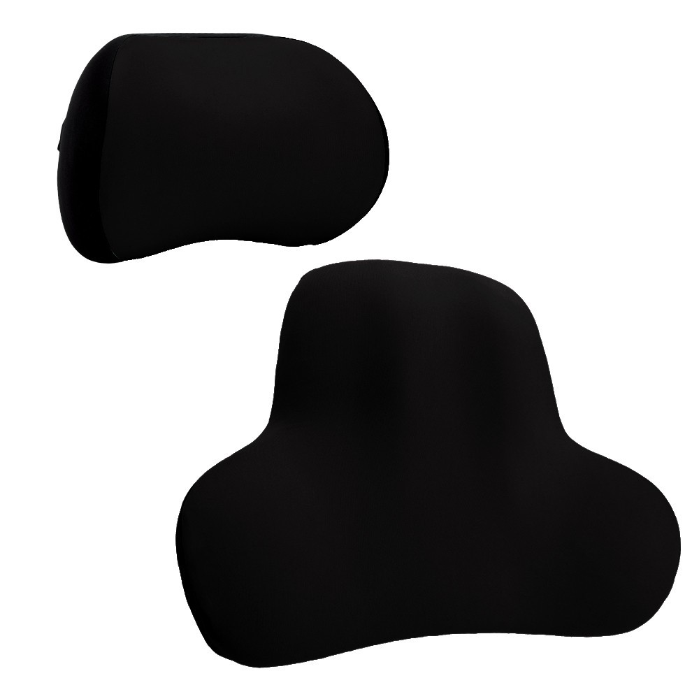 Comfortable Memory Foam Lumbar Cushion Back Support and Neck Pillow Headrest Kit