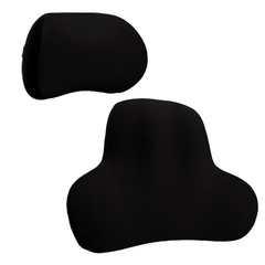Comfortable Memory Foam Lumbar Cushion Back Support and Neck Pillow Headrest Kit