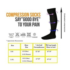 3 Pairs Copper Compression Socks (8-15mmHg) Moisture Wicking Support Stockings