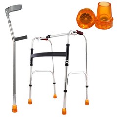 6PCS Heavy Duty Cane Tips and Crutch Tips, 3/4” 19mm & 7/8” 22mm Orange Rubbe…