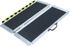 Non-Skid Aluminum Portable Folding Wheelchair Ramp, Threshold Ramp with a Slip-R