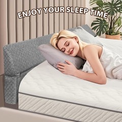 FOUXTEL 4 Modes Pillow Wedge for Headboard Gap, Foldable Bed King, Dark Grey