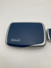 Lot of 2 RESOUND Hearing Aid Replacement Cases Navy Blue Silver Cases Only