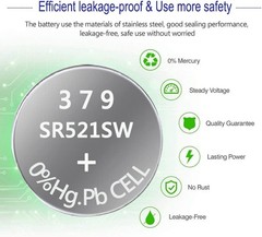 379 SR521SW V379 Watch Battery 1.5V Button Cell (10-Pack) 10 Count (Pack of 1)