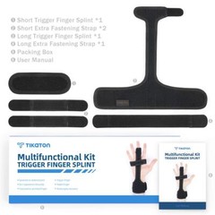 Tikaton Finger Splint Kit Hand Sprains Pain Relief Adjustable Brace with Strips