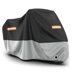 Motorcycle Cover Waterproof Outdoor – All Season Sun 104″ Black & Silver