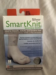 Silver SmartKnit Grey Seamless Socks Diabetes Arthritis Size XL 13+ Mini Crew