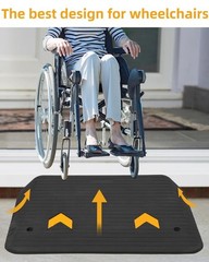 2 Packs Threshold Ramp Door Ramp 4″ Rise Rubber Curb Ramp 33000lbs Capacity