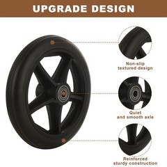 LDXDRU 4Pcs 6 Inch Walker Wheels Replacement, Wheelchair 6 inches, BLACK