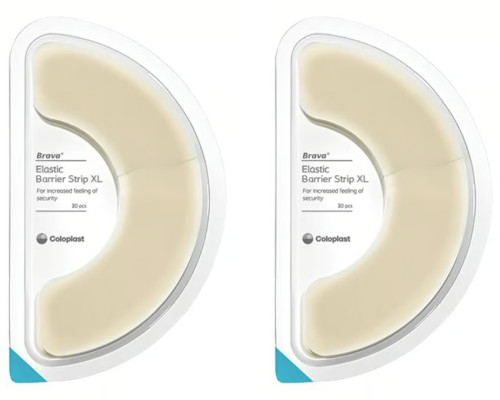2 Boxes (60 Total) Coloplast 12076 Brava Elastic Barrier Strip XL Sealed