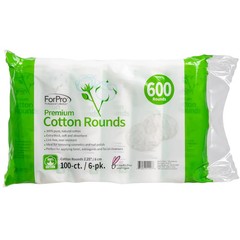 ForPro Professional Collection Premium Cotton Rounds, 100% Cotton, Non-Tearing,