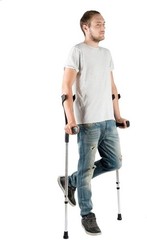 Forearm Crutches for Adults x2 Units Open Cuff, Adjustable Height, Aluminium,…