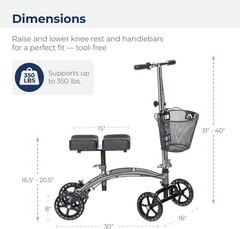 Drive Medical 796 Adjustable Height Steerable Knee Walker