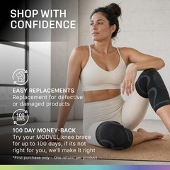 Modvel 2 Pack Knee Brace for Women – Medium, Black/Grey – Best Seller