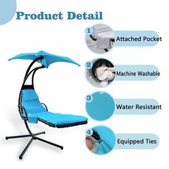 Outdoor Hanging Lounge 90 inches (L) x 29 (W) x 1 inch (H), Sky Blue