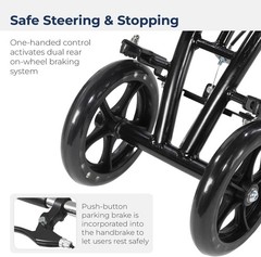 Drive Medical Steerable Knee Walker Scooter Dual Pad w/ Basket Brake 350lb Cap