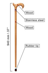 Dr. Watson – Handcrafted Wooden Walking Stick, Walking Cane, Derby Handle