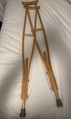 Vintage Adjustable Wooden Crutches