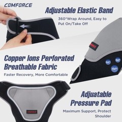 Faja Hombro Compresión Cobre Ajustable Alivio Dolor Rotador AC Tendinitis