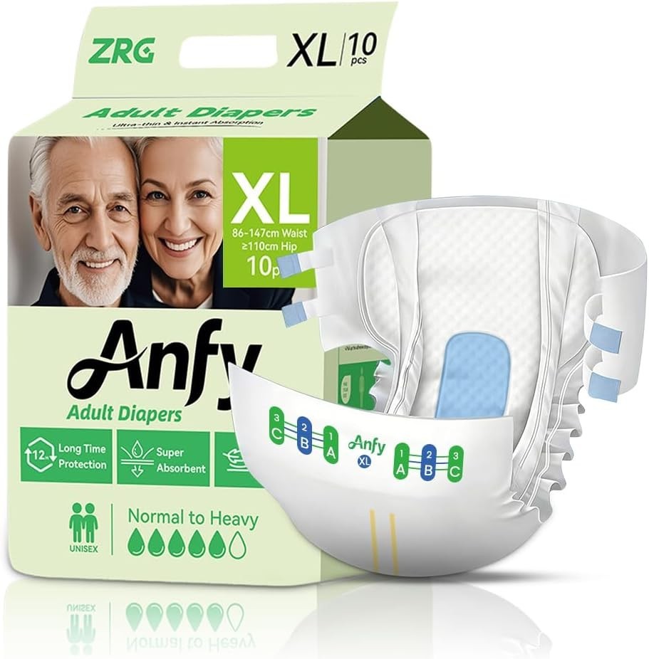 Elderly Adult Diapers with Tabs, Medical Disposable Incontinence Diaper for Seni