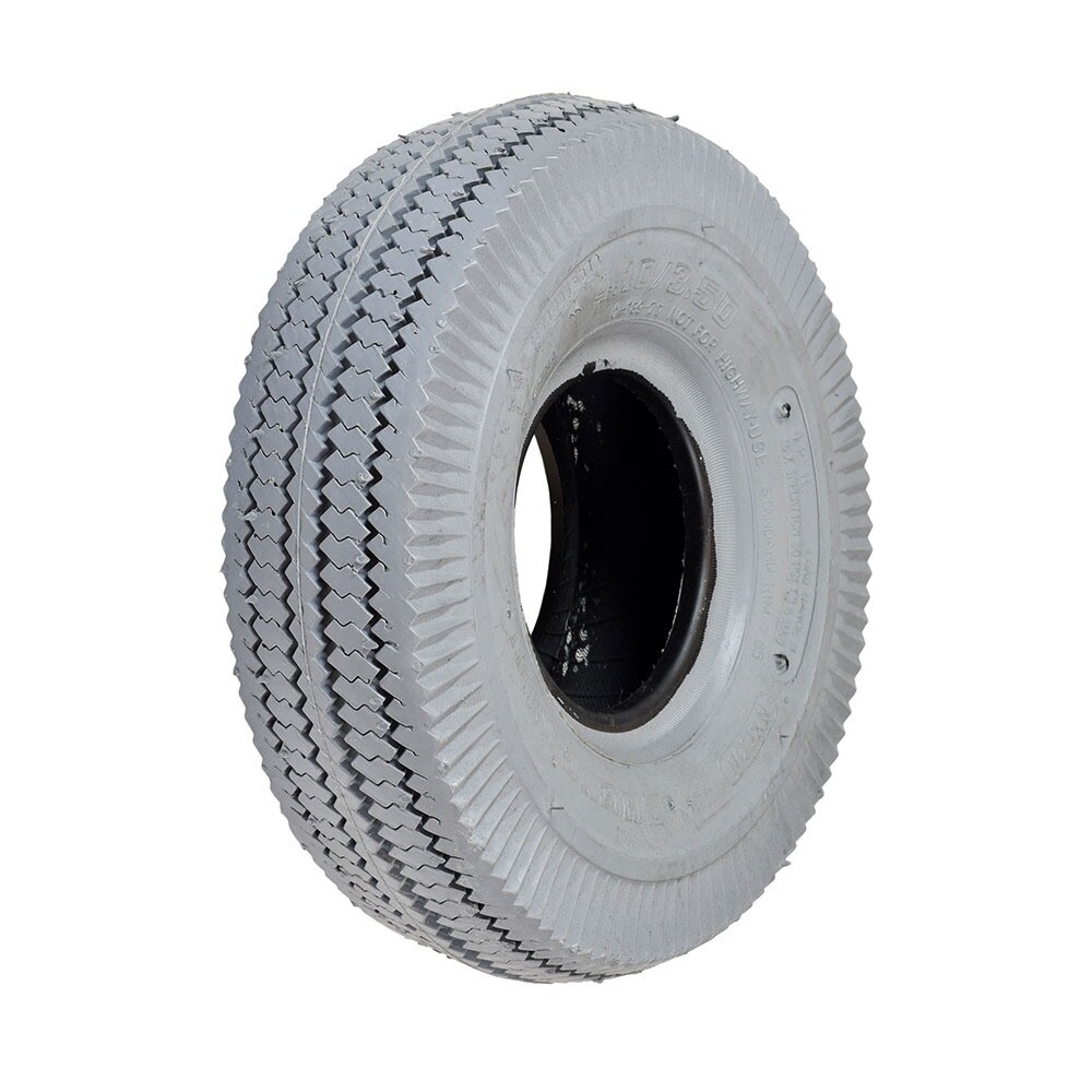 4.10×3.50-5 Pneumatic Mobility Gray Non-Marking Tire w/ Sawtooth Tread 410/350-5