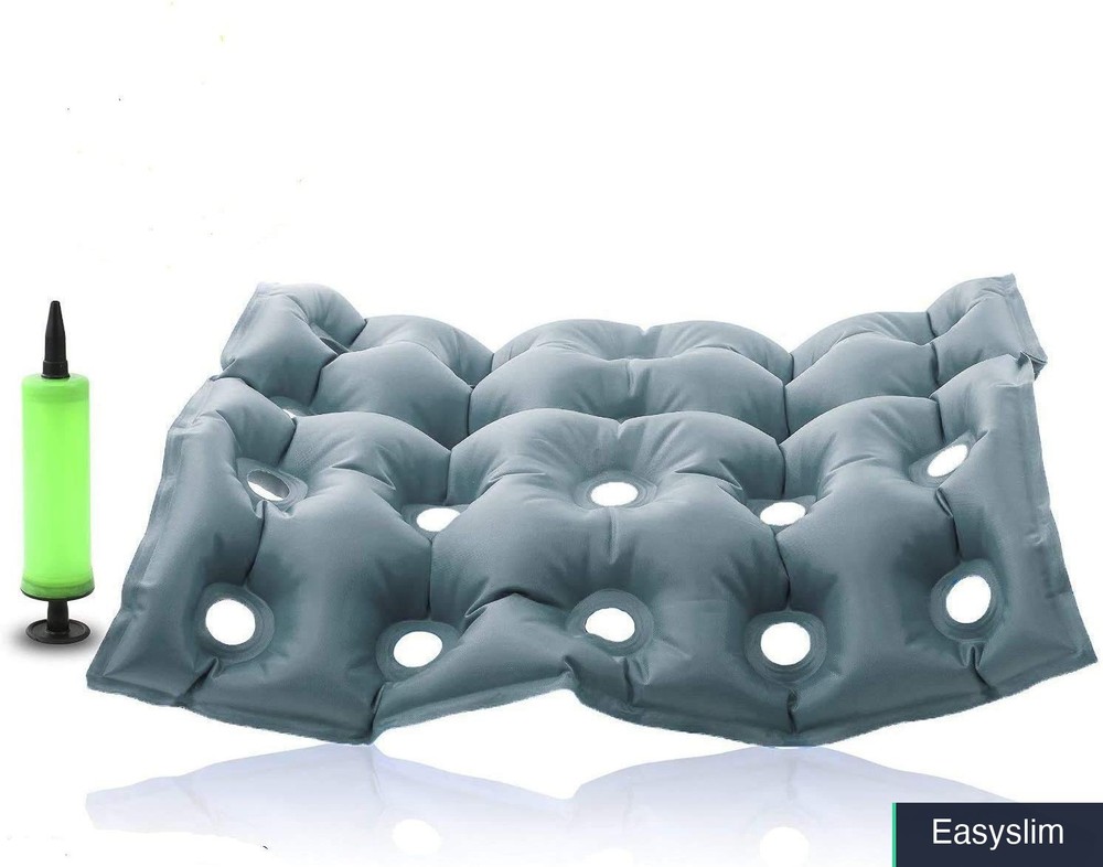 Inflatable Seat Cushion 17×17 Inch Gray Vinyl Portable Wheelchair