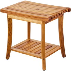 Uimoso Teak Shower Bench 20 x14.3 x 17.9 in Wood Shower Stool Chair for Bathroom