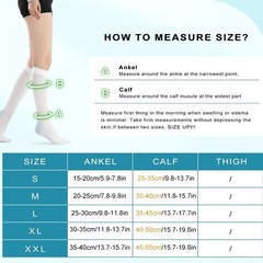15-21mmHg Knee High Compression Socks Anti Embolism Stockings White 1 Pair