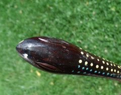 43″ Hand Carved Painted Wood Walking Stick Cane Warrior Wood Bearded Snake Man