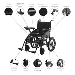 Lightweight Electric Power Wheelchair for Adults and Seniors