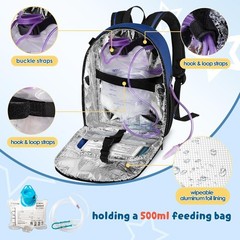 Compact Feeding Tube Bag Designed for School with Weight Distribution Straps
