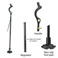 Walking Stick Aluminium Lightweight Easy Folding Metal Non-Slip Adjustable Cane