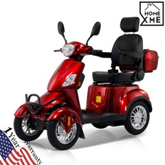 Heavy Duty 4-Wheel Mobility Scooters 31 Miles 3-Speed 800W 500lbs Capacity Red