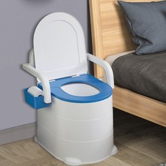 Portable Bedside Commode Toilet Elderly Disabled Commode Chair w/ Armrests 400kg