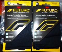 3M Futuro Trouser Socks for Woman Moderate Compression Medium Black 2 Pair