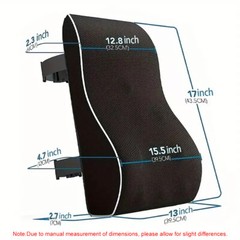 Truck Driver Seat Cushion Memory Foam Lumbar Back Support for Office Chair Car
