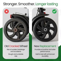 Healthline Walker Rollator Replacement Wheel – 7.5 Inch (Pack of 2), Black