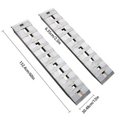 2Pcs 60″x12″ Aluminum 6000 LBS Truck Car Auto Trailer Ramps Hook End Knife New