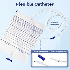Irtme 20 Pack Urinary Drainage Bag, Urinary Bags with Anti-Reflux Valve, 2000mL