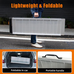 4FT Long Wheelchair Ramp for High Steps & Van Loading – Extra Stable Aluminum Ra